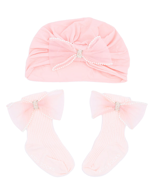 kids atelier mimi tutu Crown & Bow Baby Hat Gift Set