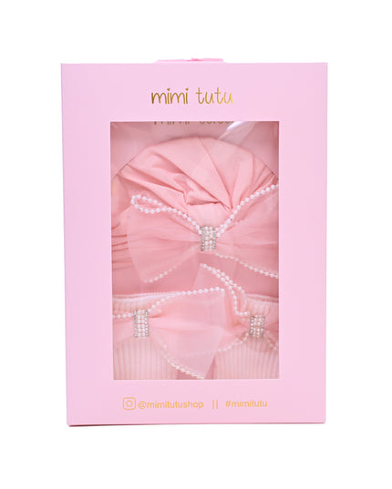 kids atelier mimi tutu Crown & Bow Baby Hat Gift Set