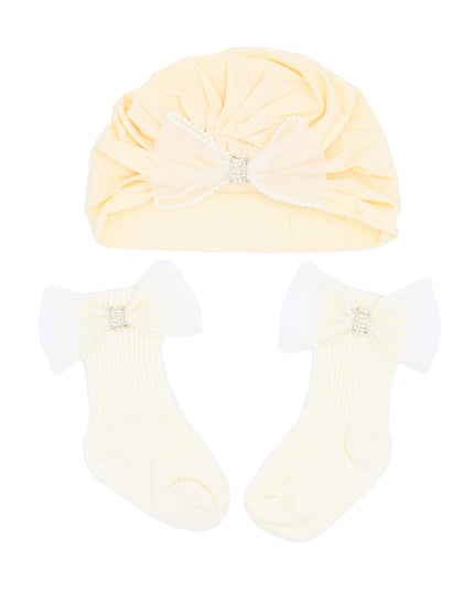 kids atelier mimi tutu Crown & Bow Baby Hat Gift Set