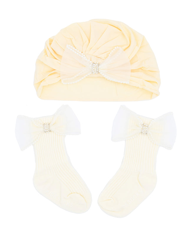 kids atelier mimi tutu Crown & Bow Baby Hat Gift Set