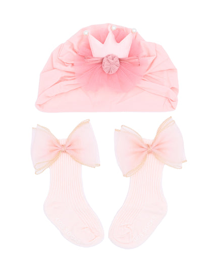 kids atelier mimi tutu Crown & Bow Baby Hat Gift Set