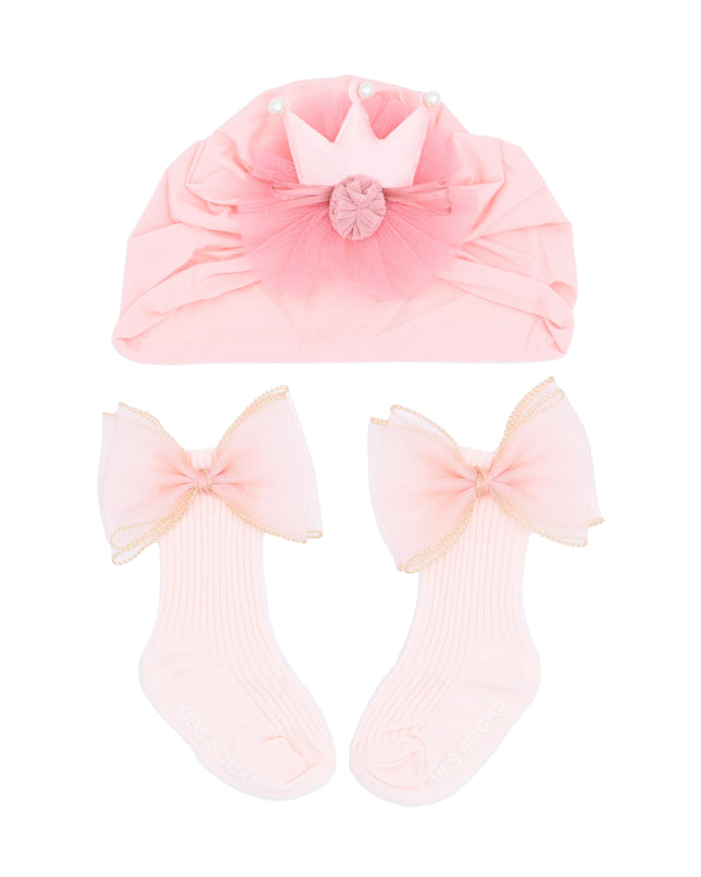 kids atelier mimi tutu Crown & Bow Baby Hat Gift Set