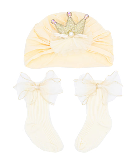 kids atelier mimi tutu Crown & Bow Baby Hat Gift Set