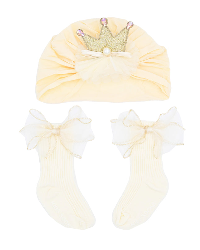 kids atelier mimi tutu Crown & Bow Baby Hat Gift Set