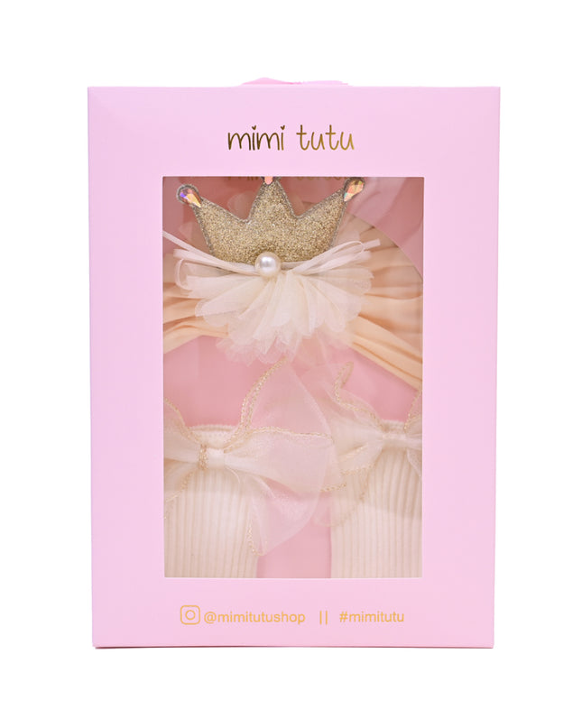 kids atelier mimi tutu Crown & Bow Baby Hat Gift Set