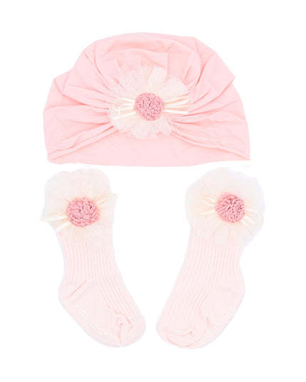 kids atelier mimi tutu Floral Turban Hat & Sock Set