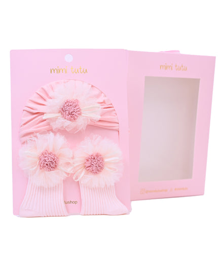 kids atelier mimi tutu Floral Turban Hat & Sock Set