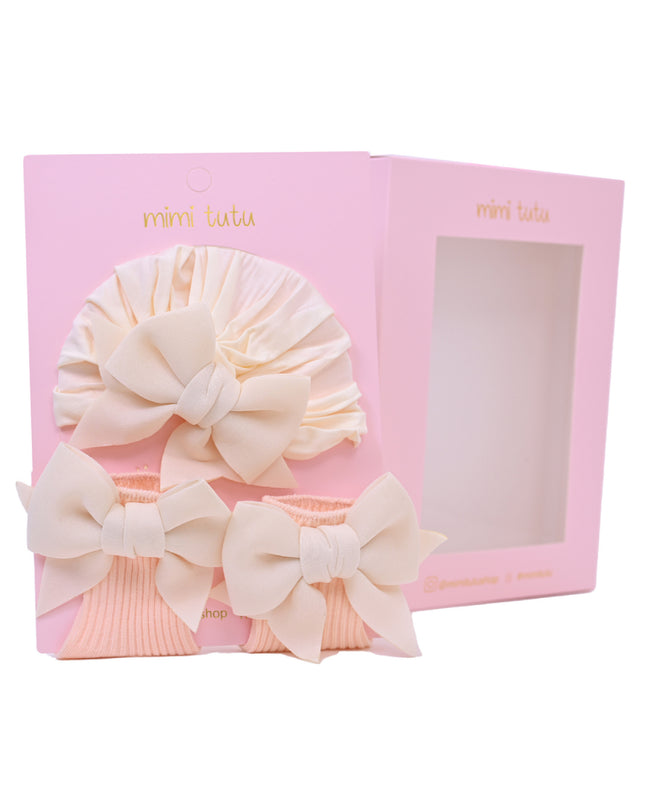 kids atelier mimi tutu Floral Turban Hat & Sock Set