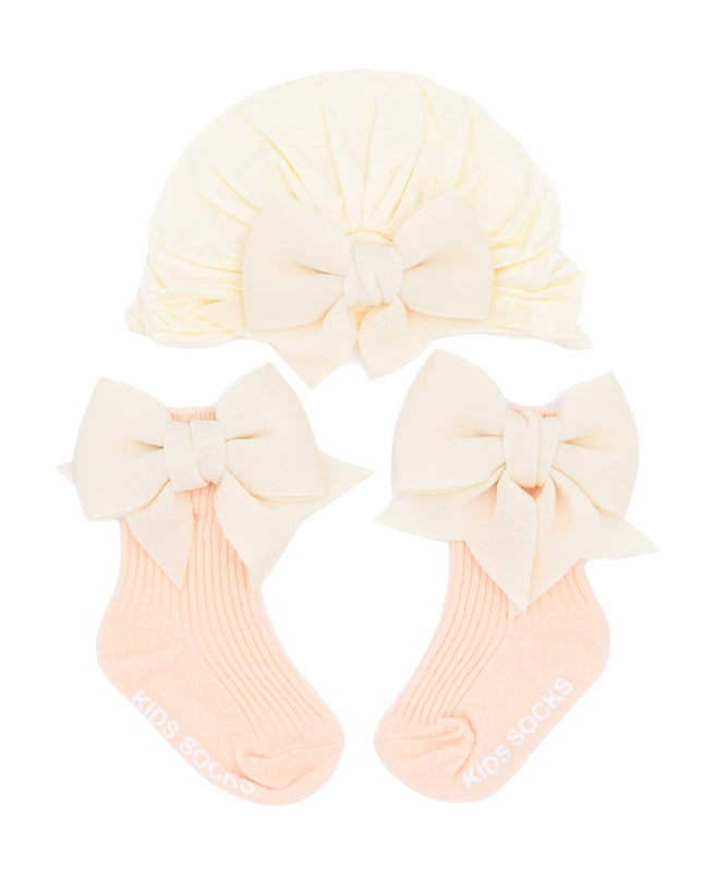 kids atelier mimi tutu Floral Turban Hat & Sock Set