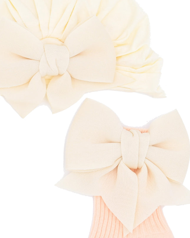 kids atelier mimi tutu Floral Turban Hat & Sock Set