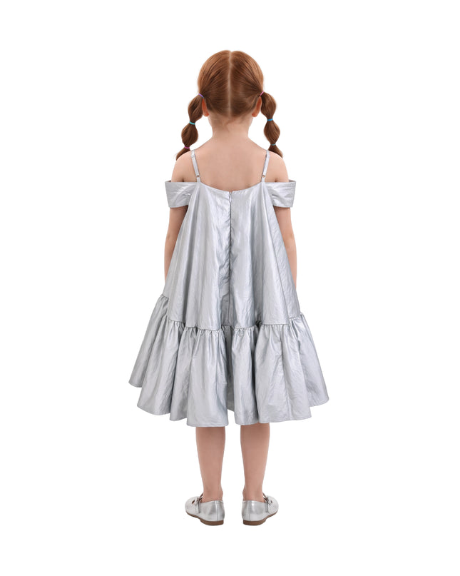 kids atelier mimi tutu Silver Celestelle Bow Party Dress