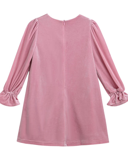 kids atelier mimi tutu Pink Cosette Velvet Bow Dress