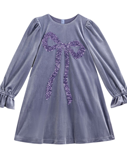 kids atelier mimi tutu Lavender Cosette Velvet Bow Dress