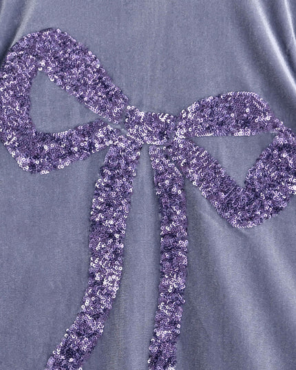 kids atelier mimi tutu Lavender Cosette Velvet Bow Dress