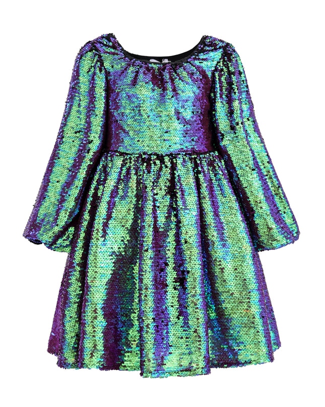 kids atelier mimi tutu Emerald Iridescent Sequin Dress