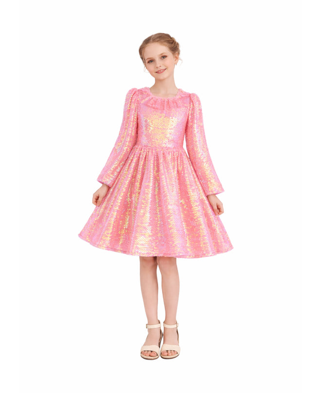 kids atelier mimi tutu Pink Iridescent Sequin Dress