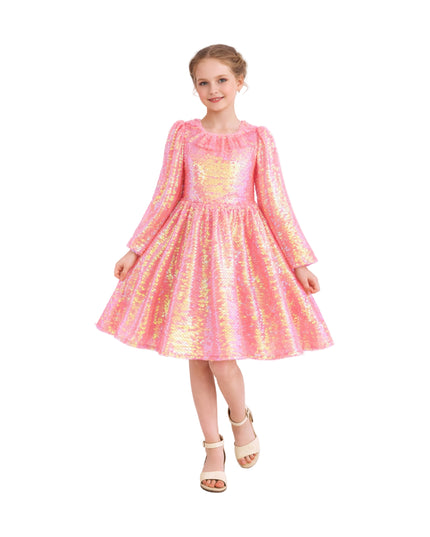kids atelier mimi tutu Pink Iridescent Sequin Dress