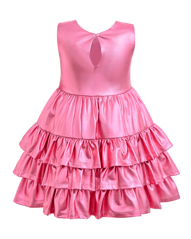 kids atelier mimi tutu Pink Satin Ruffle Party Dress