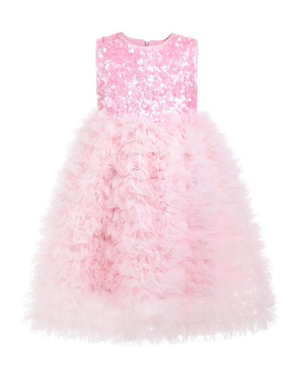 kids atelier mimi tutu Pink Claribel Sequin Tulle Dress
