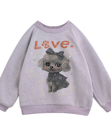 kids atelier mimi tutu Purple Love Poodle Sweatshirt