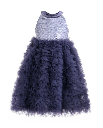 kids atelier mimi tutu Purple Millicent Sequin Tulle Dress