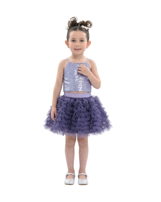 kids atelier mimi tutu Purple Henrietta Sequin Tulle Set