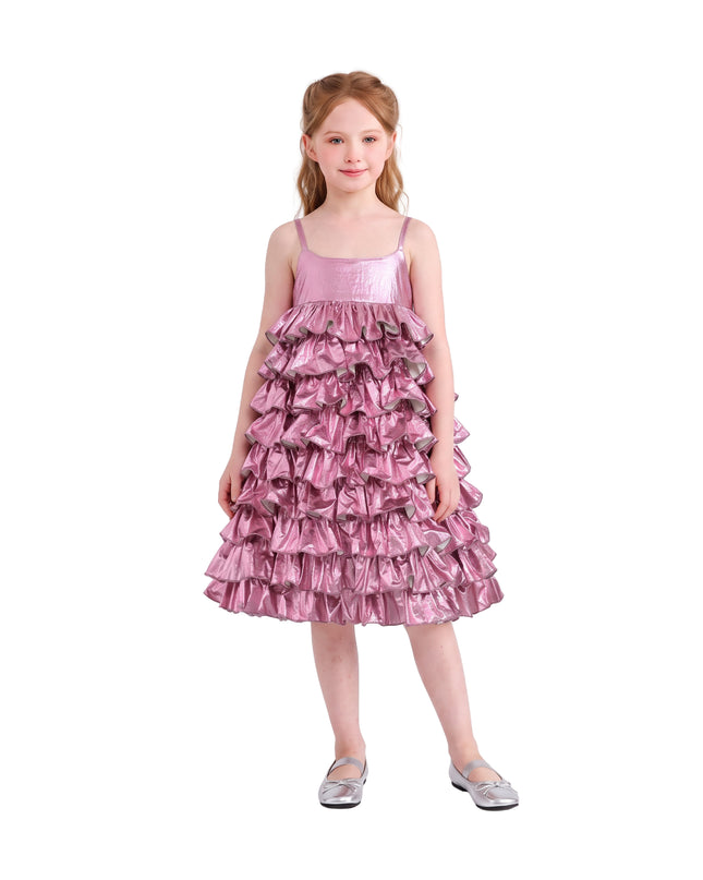 kids atelier mimi tutu Pink Valeriane Tiered Ruffle Dress