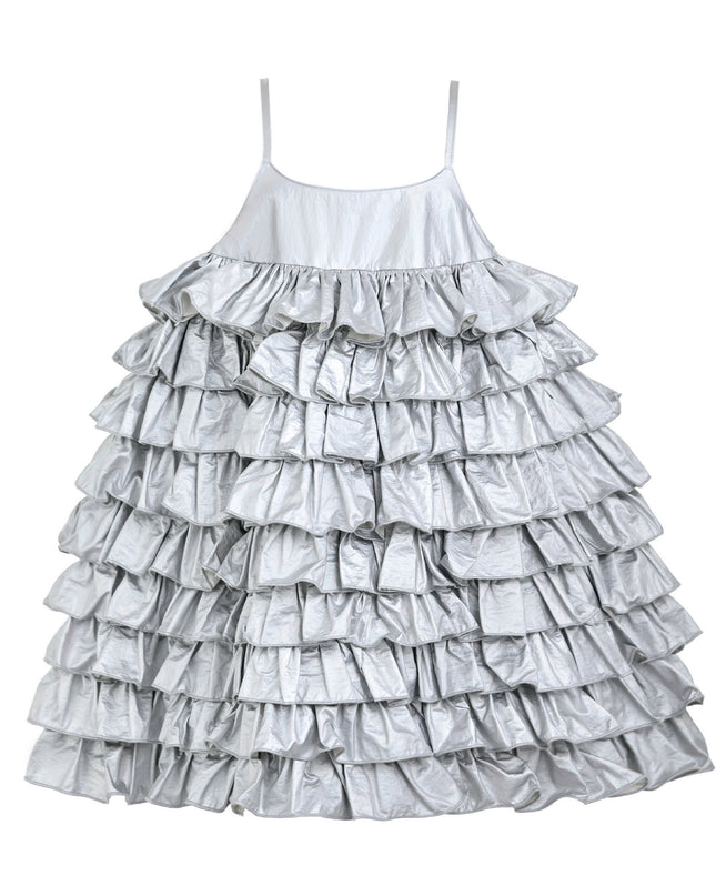 kids atelier mimi tutu Silver Valeriane Tiered Ruffle Dress