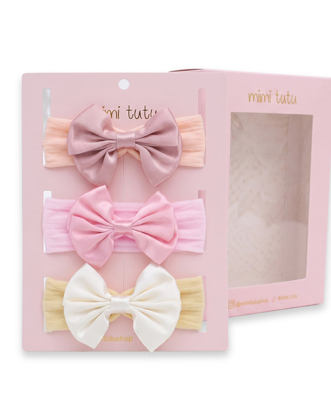 kids atelier mimi tutu Multicolor Elastic Bow Headband Set