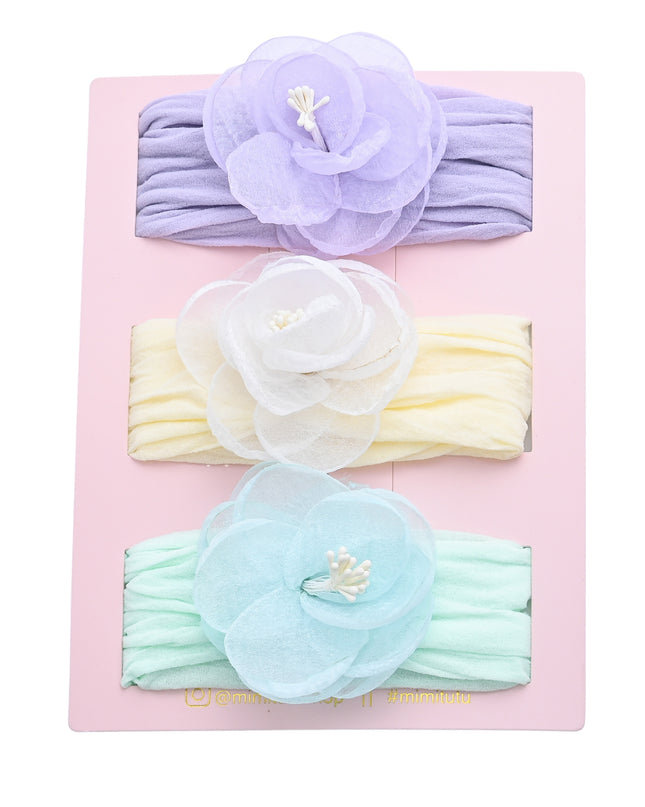 Kids atelier mimi tutu Multicolor Elastic Flower Headband Set