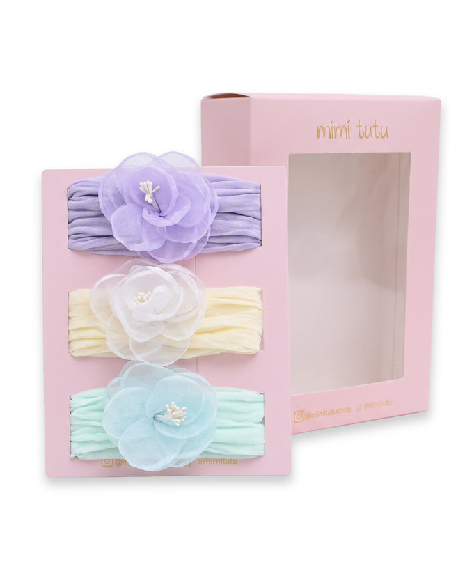 Kids atelier mimi tutu Multicolor Elastic Flower Headband Set