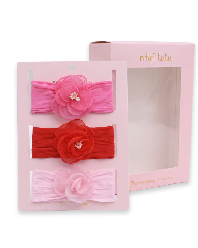 Kids atelier mimi tutu Multicolor Elastic Flower Headband Set