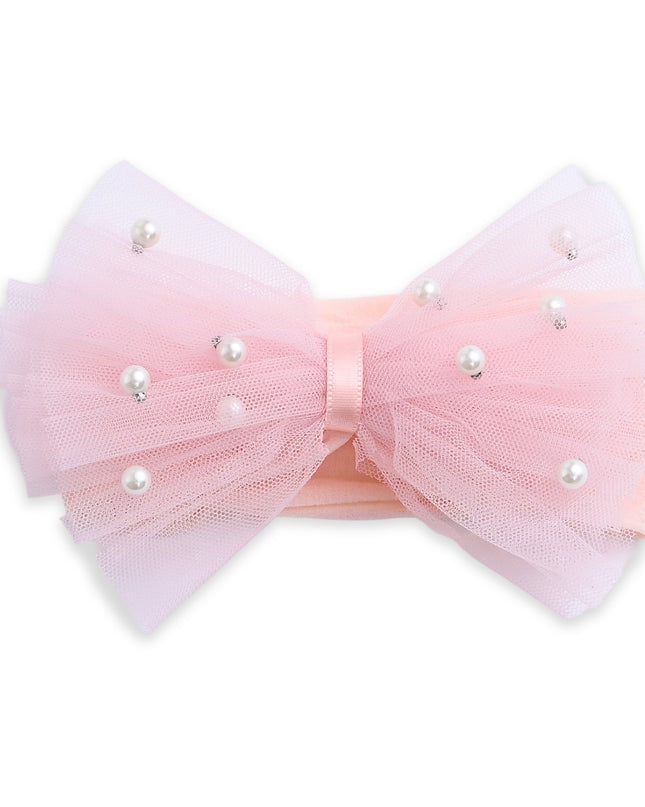 kids atelier mimi tutu Multicolor Elastic Tulle Pearl Bow Headband Set
