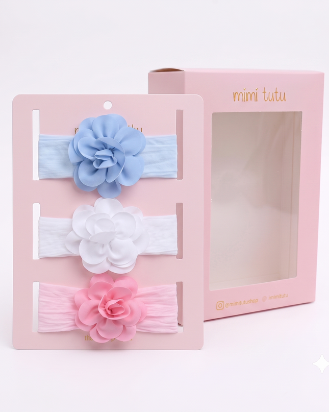 kids atelier mimi tutu Multicolor Floral Elastic Headband Set