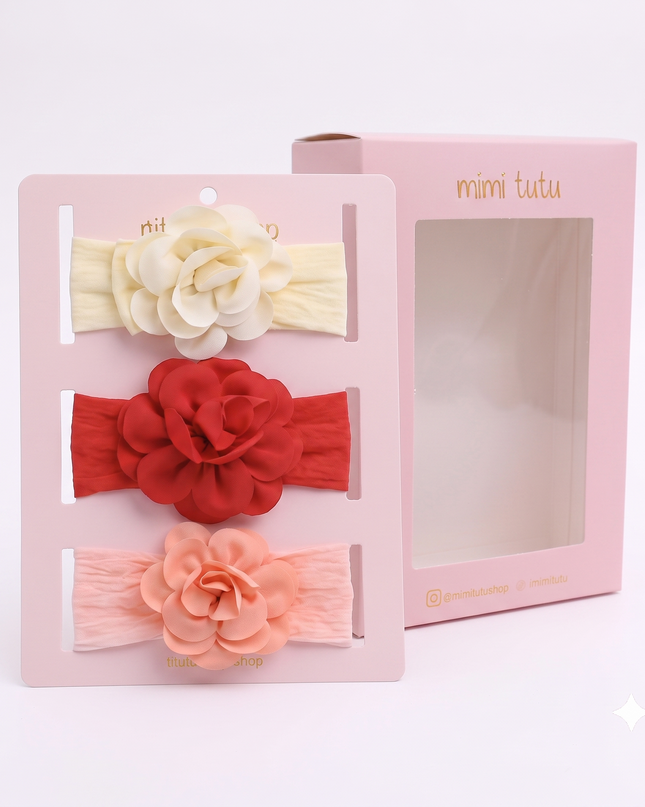 kids atelier mimi tutu Multicolor Floral Elastic Headband Set