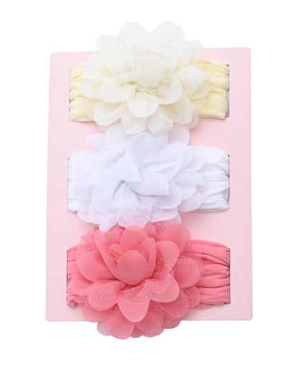 kids atelier mimi tutu Multicolor Elastic Glitter Floral Headband Set