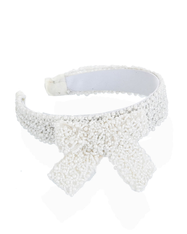 Kids atelier mimi tutu White Pearl Bow Headband