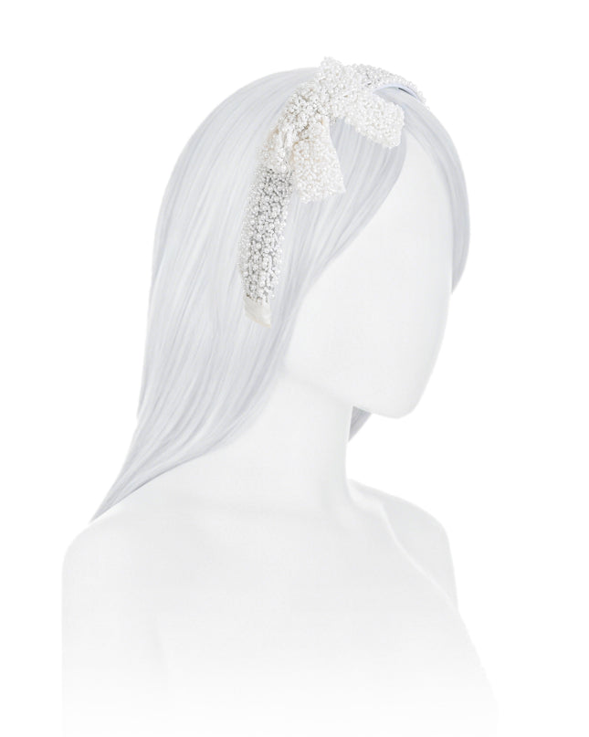 Kids atelier mimi tutu White Pearl Bow Headband