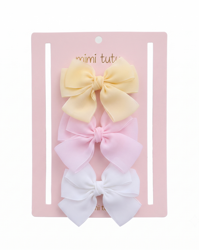 Multicolor Classic Bow Trio Set