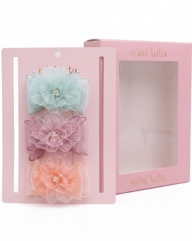 kids atelier mimi tutu Multicolor Flower Hair Clip Set