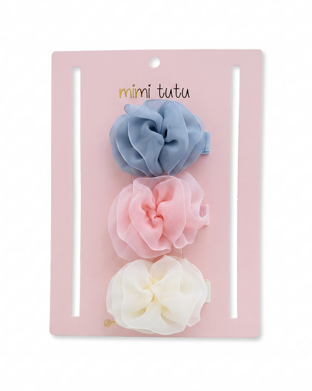 kids atelier mimi tutu Multicolor tulle Bow Hair Clip Set