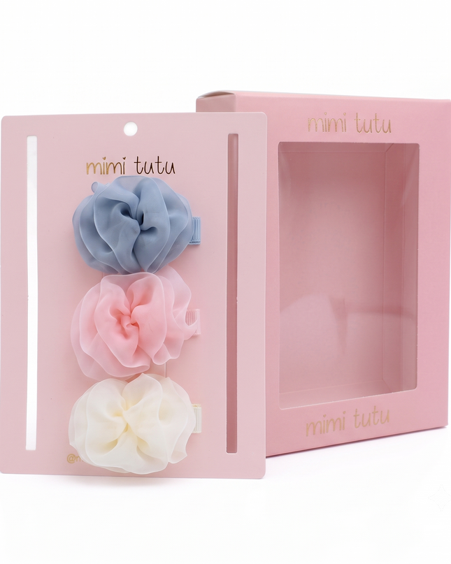 kids atelier mimi tutu Multicolor tulle Bow Hair Clip Set