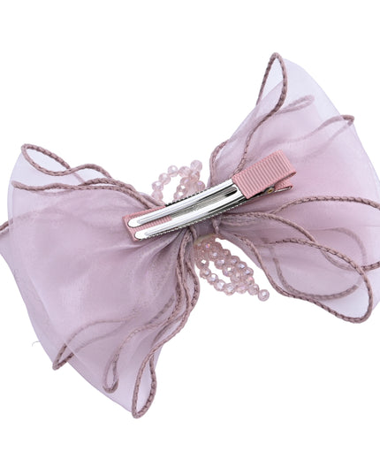 kids atelier mimi tutu Multicolor Beaded Bow Clip Set