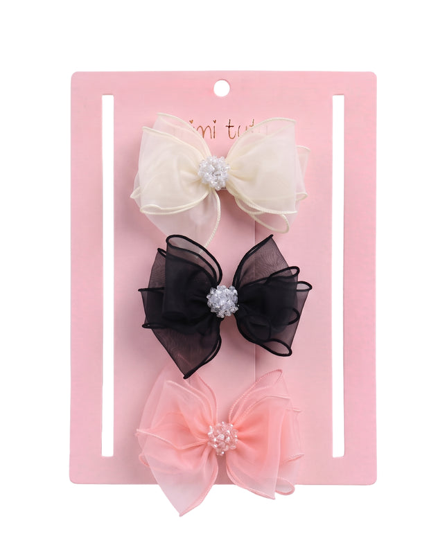 kids atelier mimi tutu Multicolor Crystal Accent Bow Set  