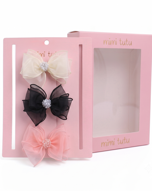 kids atelier mimi tutu Multicolor Crystal Accent Bow Set  