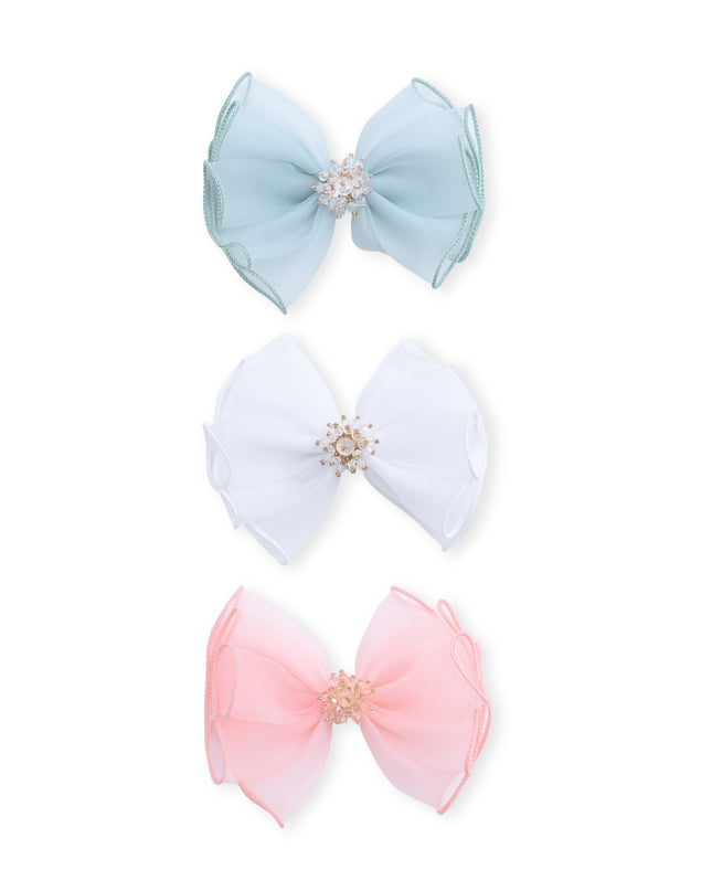 kids atelier mimi tutu Multicolor Pearl Cluster Bow Clip Set