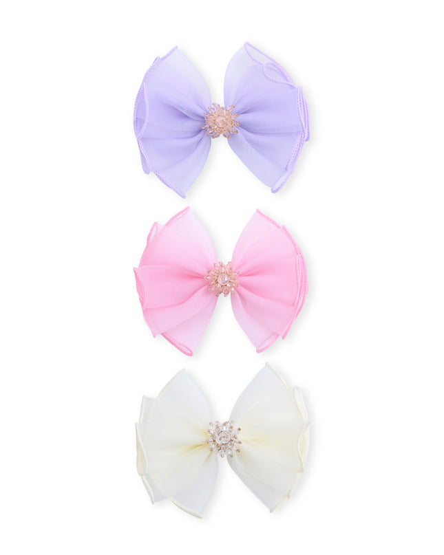 kids atelier mimi tutu Multicolor Pearl Cluster Bow Clip Set