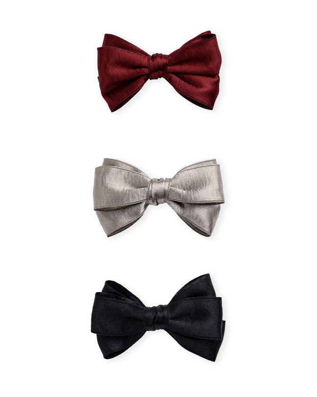 kids atelier mimi tutu Multicolor Classic Satin Bow Hair Clip Set