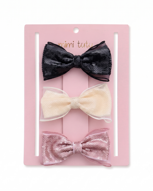 kids atelier mimi tutu Multicolor Sequin Bow Clip Set