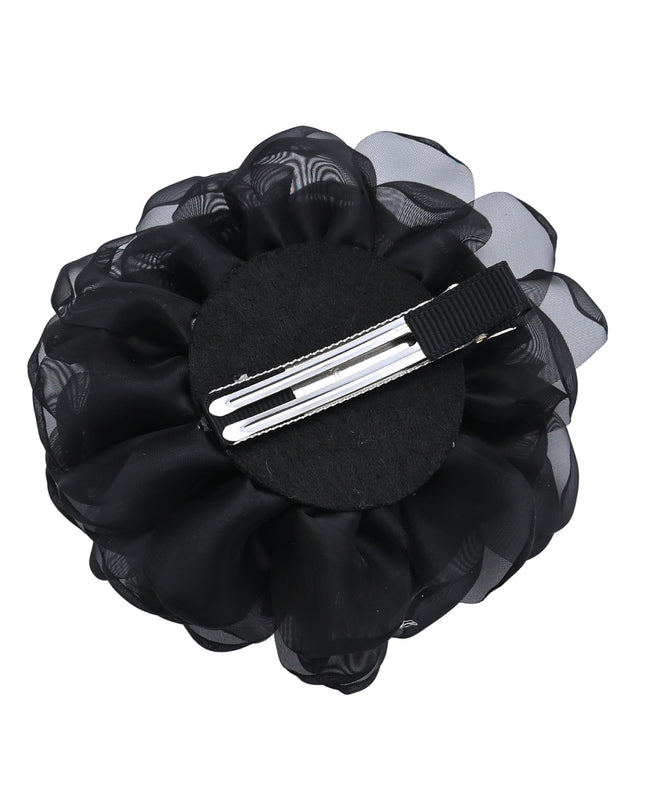 kids atelier mimi tutu Black Tulle Flower Hair Clip Duo